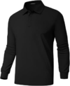 Men’s Classic Long Sleeve Polo Shirts Casual Lightweight Solid Golf Shirts