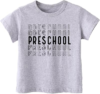 hrcfbk Repeating Preschool Toddler Baby Boys Girls Back to School Shirt First Day of Preschool T-Shirt (Light Grey Repeating Preschool,4-5T)