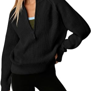 FISOEW Quarter Zip Pullover Sweaters