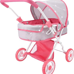 Bebamour Baby Doll Stroller Set 2 in 1 Babydoll Stroller with Removable Bassinet Doll Carriage