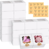 WINKIO Cookie Boxes with Window, Small Bakery Boxes for Dessert Pastry