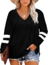 Gloria Sarah Womens Plus Size Tops V Neck T Shirt