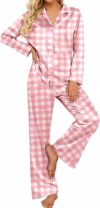EKOUAER Womens Satin Pajamas Set