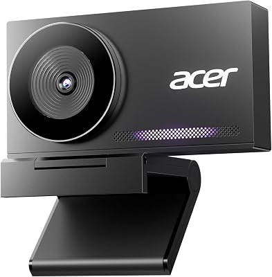 Acer 4K Webcam for PC/Mac with All-Metal Unibody Sculpted, Sony 1/2" Sensor, PDAF, 2 Noise Reduction Mics, Privacy Cover, Lightweight, Fast Cooling, Streaming Camera for Live Meeting Commerce Gaming