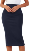 BTFBM Pencil Skirt for Women Dressy Suit Midi Skirts,S,Navy Blue