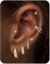 Turandoss 7 Pairs 14K Gold Plated Small Hoop Earrings