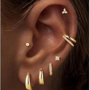 Turandoss 7 Pairs Gold Hoop Earrings