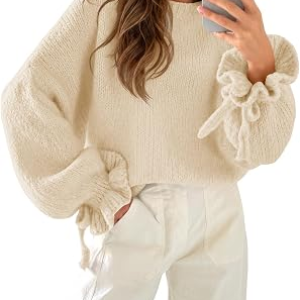 SAODIMALLSU Ruffle Sleeve Sweater
