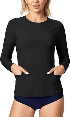 SOISAI Women Long Sleeve Rash Guard Shirts