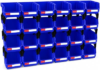 LEADLOONG 24 Pack Stackable Storage Bins Heavy Duty Parts Organizer Blue