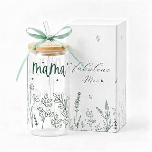 CELEBLOOM Glass Cup Tumbler with Lid Straw