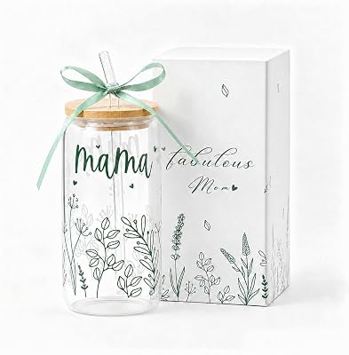 CELEBLOOM Glass Cup Tumbler with Lid Straw