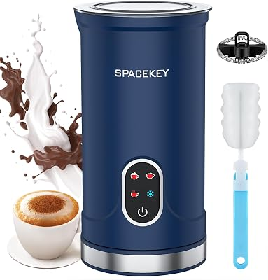 Spacekey 4-in-1 Electric Milk Frother, Mute Mode, 10.1oz Foam Maker