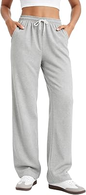 SEMARO Womens Wide Leg Sweatpants High Waisted Baggy Drawstring Track Pants with Pockets