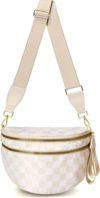 WOOMADA Checkered Pu Bum Bag