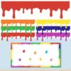 63ft Total Paint Splatter Bulletin Board Borders, 48pcs, 15.7''x4'' Each