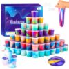 64 Pack Mini Bulk Galaxy Slime Kit Party Favors, Stretchy, Stress Relief, and Safe for Girls and Boys Classroom Reward, Easter Party Supplies,End of Year Student Gifts