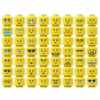 66 Piece Head and Facial Expression Set, Yellow, Compatible with Lego Parts and Pieces