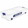 66 Qt Clear Underbed Storage Bin with Wheels and Latching Lid, Blue