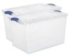 66 Quart Clear Plastic Latching Storage Bin with Lid, 2 Pack
