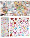 678PCS Sticker Pack with Rhinestones – 200 Vinyl Stickers (Animal, Inspirational & Funny) + 478 Self-Adhesive Gems, Waterproof Decals for Laptop, Water Bottle, Journal & Crafts