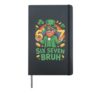 67 Funny 6 7 Meme St Patricks Day leprechaun Six Seven Bruh Hardcover Journal, Black