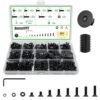 680Pcs M4 Countersunk Flat Head Phillips Machine Screws Assortment Kit, Nuts Washers with Screwdriver, M4x6/8/10/12/16/20/25/30mm for Electronics & Machinery