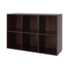 6 Cube Storage Organizer, Pine Wood Bookshelf, Horizontal Bookshelf, Brown
