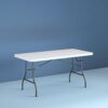 6 Foot Fold-in-Half Folding Table, White Speckle, HDPE Top