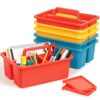 6 Pack Classroom Caddy, Plastic Caddies with Handle & Removable Dividers