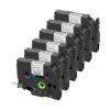 6 Pack Compatible with P-Touch TZe-931 TZe931 12mm 0.47 Silver Label Tape