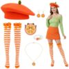 6 Pack Halloween Orange Costume, Women Sweet Fruit Y2k Cosplay Accessories