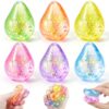 6 Pack Mango Squishy Fidget Toys, Fruit Squishy Stress Balls for Adults Kids, Glitter Mango Squishies Slow Rising Sensory Food Toys Anxiety Relief Office Classroom Stretchy Desk Toys