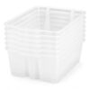 6 Pack Plastic Book Bins Stackable Classroom Cubby Organizer, Clear