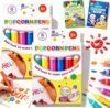 6 Pack Popcorn Pens Heat Activated 3D Bubble Art Markers for Kids (2pcs)