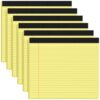 6 Pack Yellow Legal Pads 11 x 9.5 College Ruled Yellow Note Pads of Paper,Wide Note Pad 11x9.5 Narrow Ruled Notepads Horizontal Legal Paper,30 Sheets/Pad, Writing Pad for School,Office Supplies
