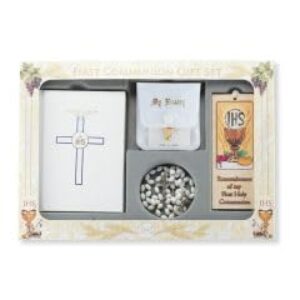 6pc Girls Blessed Trinity Missal Set with White Text Book Cover - P65