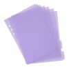 6 Pcs A5 Binder Dividers 6 Ring, Pastel Purple Clear Binder Divider Index
