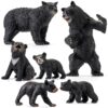 6PCS American Black Bear Figurines Forest Animals Toy Set for Kids 3-5