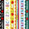 6 Pcs Bulletin Board Borders Pencil Print Border Trim Decorative Sticker Bulletin Border Trim for Classroom Decorations
