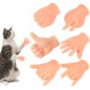 6 Pcs Cat Hands Finger Puppet for Cats and Puppies TPR Mini Portable