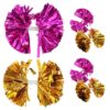 6pcs Cheerleading Pompom with Handle Pet Sports Event Spirit Accessory