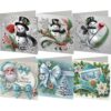 6PCS Christmas DIY Diamond Art Greeting Cards Congratulations Cards &