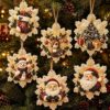 6PCS Christmas Ornaments DIY Pearl Diamond Art Kits for Adults (Color B)