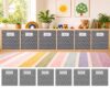 6Pcs Classroom Cabinet Curtains for Shelves 24.4 X 24 Inch Black White Back to School Self Adhesive Curtains Black White Striped Curtain for School Bookshelf Home Daycare Primary Playroom Privacy