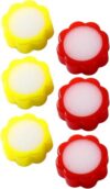 6 Pcs Counting Sponge Flower Shape Sponge Finger Wet for Counting Cash Money for Office Bank Office and School Supplies (Red & Yellow)