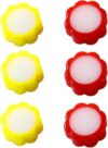 6 Pcs Counting Sponge Flower Shape Sponge Finger Wet for Counting Cash Money for Office Bank Office and School Supplies (Red & Yellow)