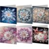 6Pcs Diy Crystal Rhinestone Mosaic Postcards For Occasions