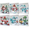 6PCS DIY Diamond Art Snowman Greeting Cards Xmas Designs Diamond Art