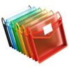6Pcs Expandable Clear Plastomer File Folders with Buttons Closure
